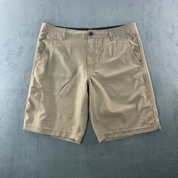 Da Hui Shorts Mens 36 Brown Hybrid Collection Board Shorts Zipper Stretch - Picture 1 of 7